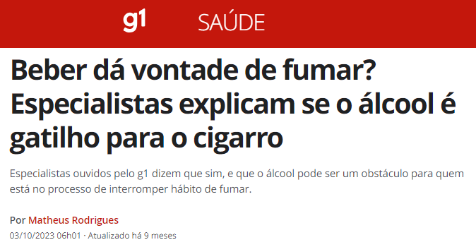 Beber dá vontade de fumar?